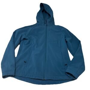 Kirkland Signature Womens Jacket Size Small Hooded Long-Sleeve Sweater Aqua Blue